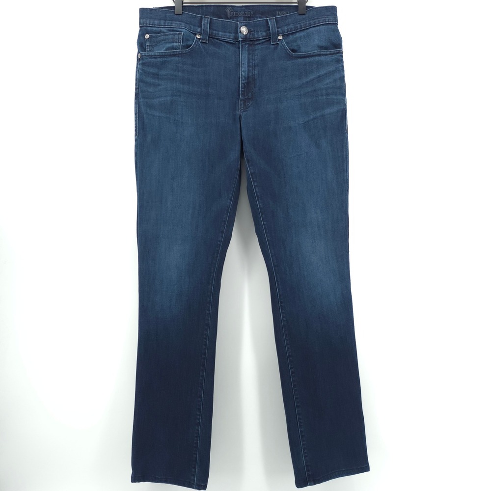 Fidelity Mens Jeans Impala Size 36 Caspian Blue Slim Straight Made in USA Denim